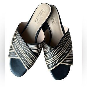 Antonio Melani Florentina Slide Sandals black/tan size 10.